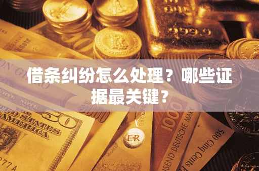 武汉借条纠纷怎么处理？哪些证据最关键？