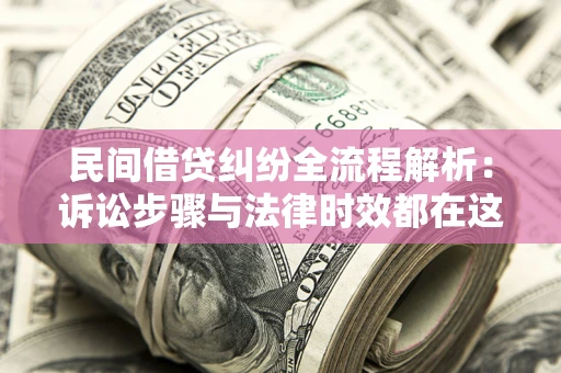 武汉民间借贷纠纷全流程解析：诉讼步骤与法律时效都在这儿了
