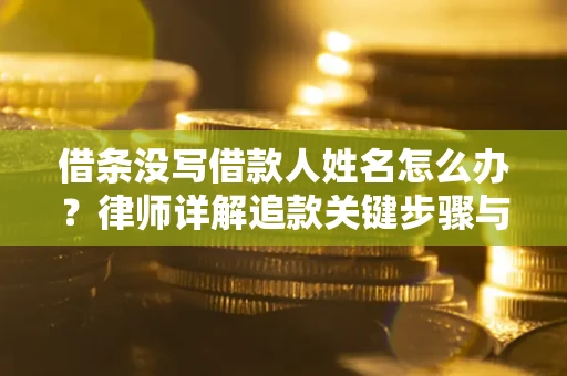 武汉借条没写借款人姓名怎么办？律师详解追款关键步骤与证据链构建