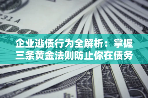 武汉企业逃债行为全解析：掌握三条黄金法则防止你在债务乱局中“踩雷”