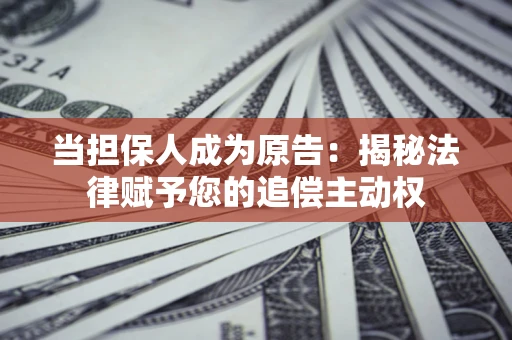 武汉当担保人成为原告:揭秘法律赋予您的追偿主动权 武汉当担保人成为原告:揭秘法律赋予您的追偿主动权